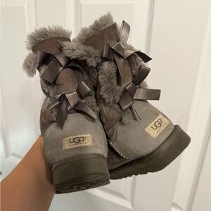 UGG Women's Gray Boots with Bows
